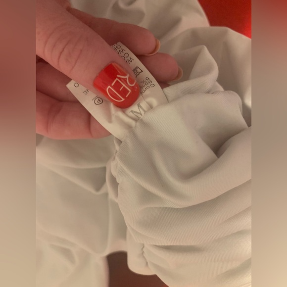 Rozegaga Women's One Sleeve Cutout Bodycon Mini Dress in White, Women’s … - Picture 4 of 6